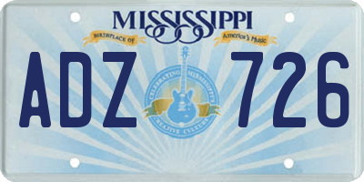 MS license plate ADZ726