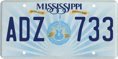 MS license plate ADZ733