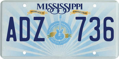 MS license plate ADZ736