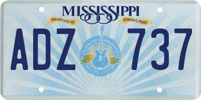 MS license plate ADZ737