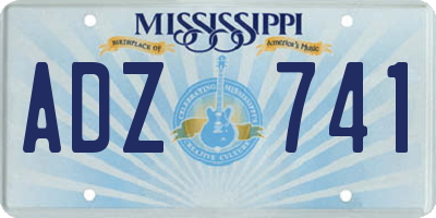 MS license plate ADZ741