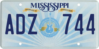 MS license plate ADZ744