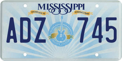 MS license plate ADZ745