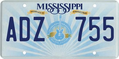 MS license plate ADZ755