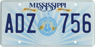 MS license plate ADZ756