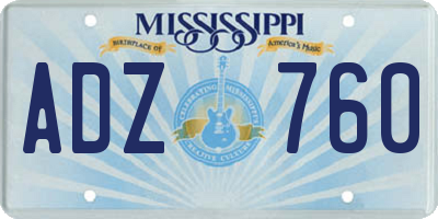 MS license plate ADZ760