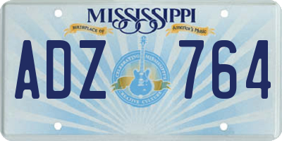 MS license plate ADZ764