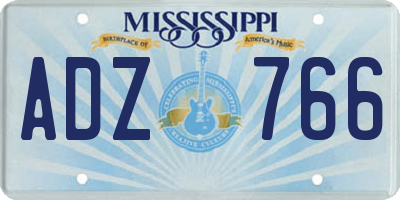 MS license plate ADZ766