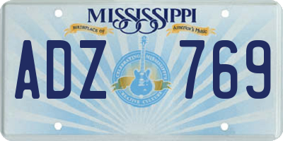 MS license plate ADZ769