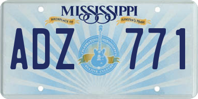 MS license plate ADZ771