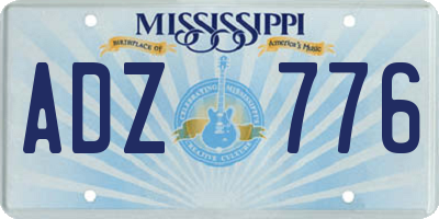 MS license plate ADZ776
