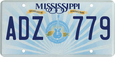 MS license plate ADZ779