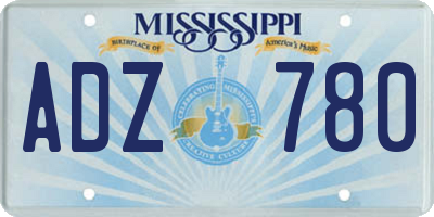 MS license plate ADZ780
