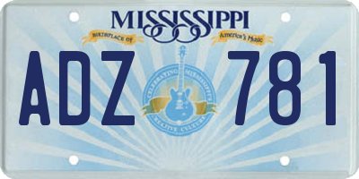 MS license plate ADZ781