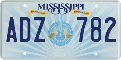 MS license plate ADZ782