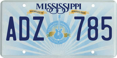 MS license plate ADZ785