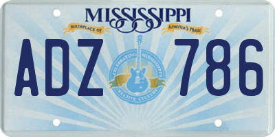 MS license plate ADZ786