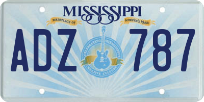 MS license plate ADZ787