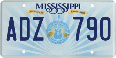 MS license plate ADZ790