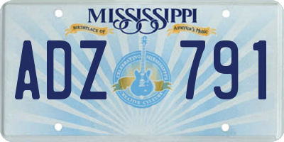 MS license plate ADZ791