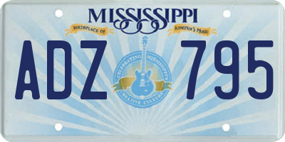 MS license plate ADZ795