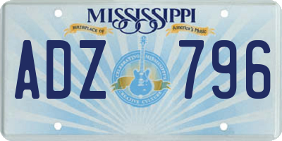 MS license plate ADZ796
