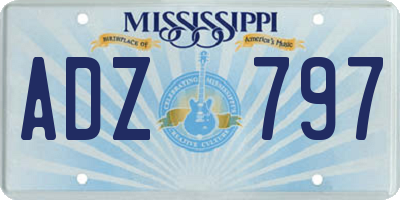 MS license plate ADZ797