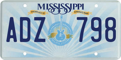 MS license plate ADZ798