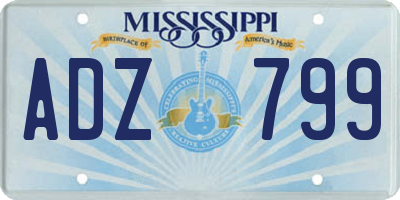 MS license plate ADZ799