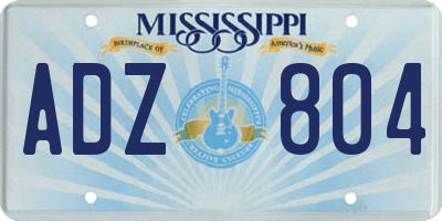 MS license plate ADZ804