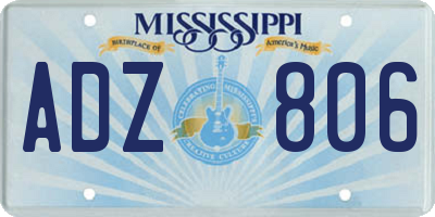 MS license plate ADZ806