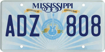 MS license plate ADZ808