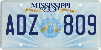 MS license plate ADZ809