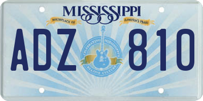 MS license plate ADZ810