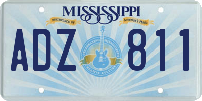MS license plate ADZ811