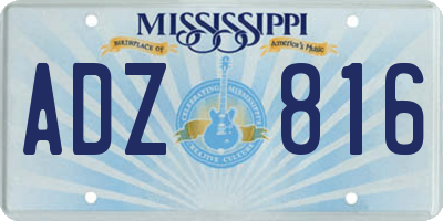 MS license plate ADZ816