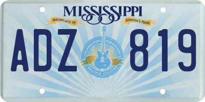 MS license plate ADZ819