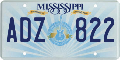 MS license plate ADZ822