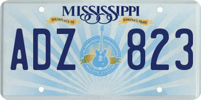 MS license plate ADZ823