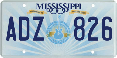 MS license plate ADZ826