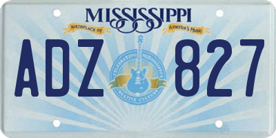 MS license plate ADZ827