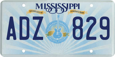 MS license plate ADZ829