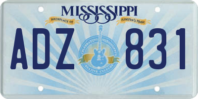 MS license plate ADZ831