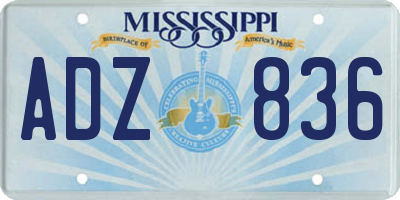 MS license plate ADZ836