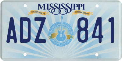 MS license plate ADZ841