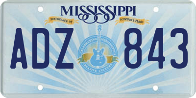 MS license plate ADZ843