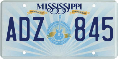 MS license plate ADZ845