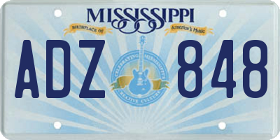 MS license plate ADZ848