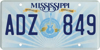 MS license plate ADZ849