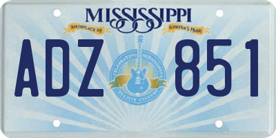 MS license plate ADZ851